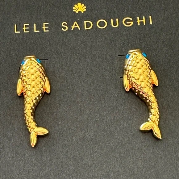 LELE sadoughi gold  mermaid small earrings - Picture 4 of 11